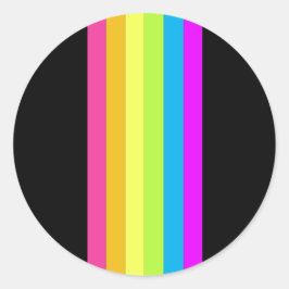 Adesivos Retro-Redondos (Múltiplos Negros e Néon)