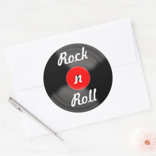 Adesivos Retro Rock and Roll Vinyl Record