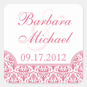Adesivos Rosa Damask Square