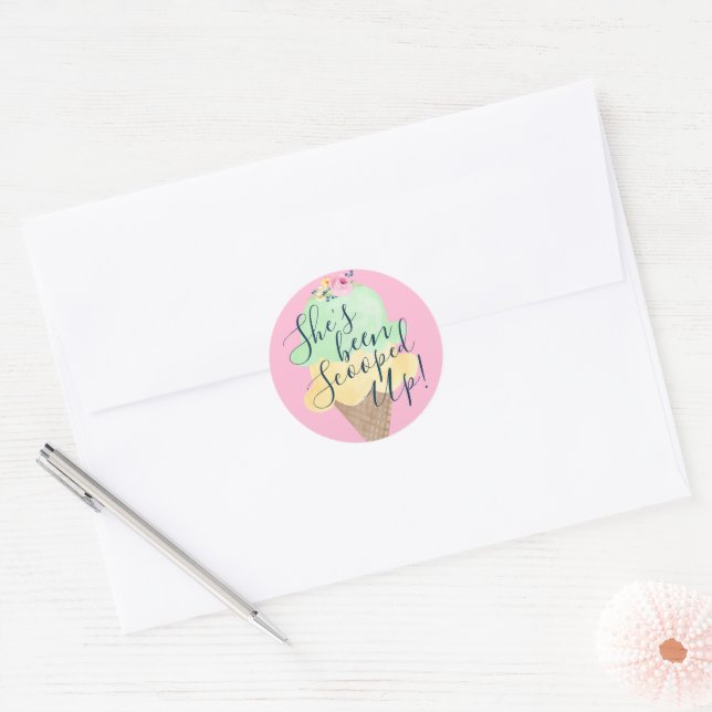 Adesivos Rosa de Sorvete Ela Foi Levada (Envelope)