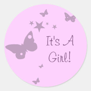 Adesivos Rosa É Uma Menina Borboleta Bebê Menina