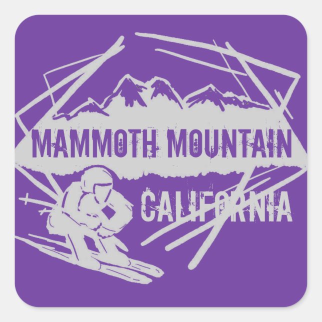Adesivos roxos de esqui da Mammoth Mountain Califo (Frente)