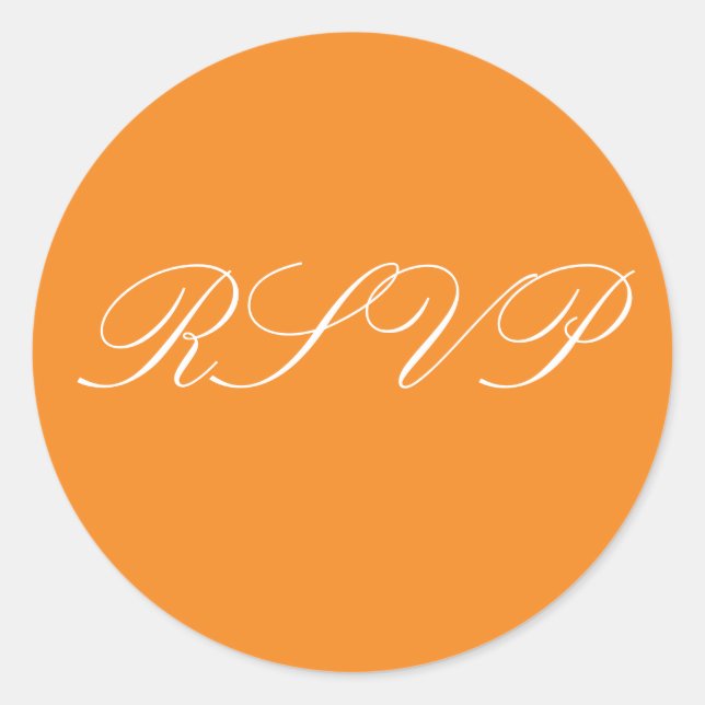 Adesivos RSVP de Casamento Laranja (Frente)