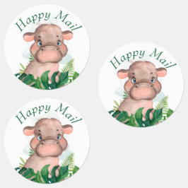 Adesivos Safari Happy Mail hippo