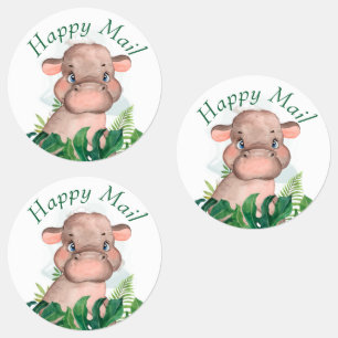 Adesivos Safari Happy Mail hippo