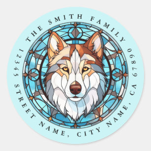 Adesivos Siberian Husky Round