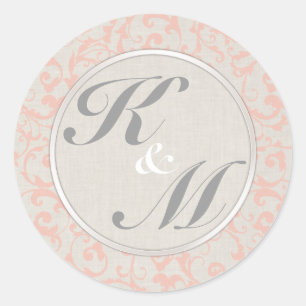 Adesivos SmartElegance Linen & Coral com Monograma