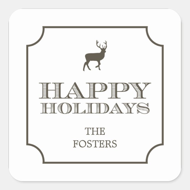 Adesivos sofisticados para presentes de férias de  (Frente)