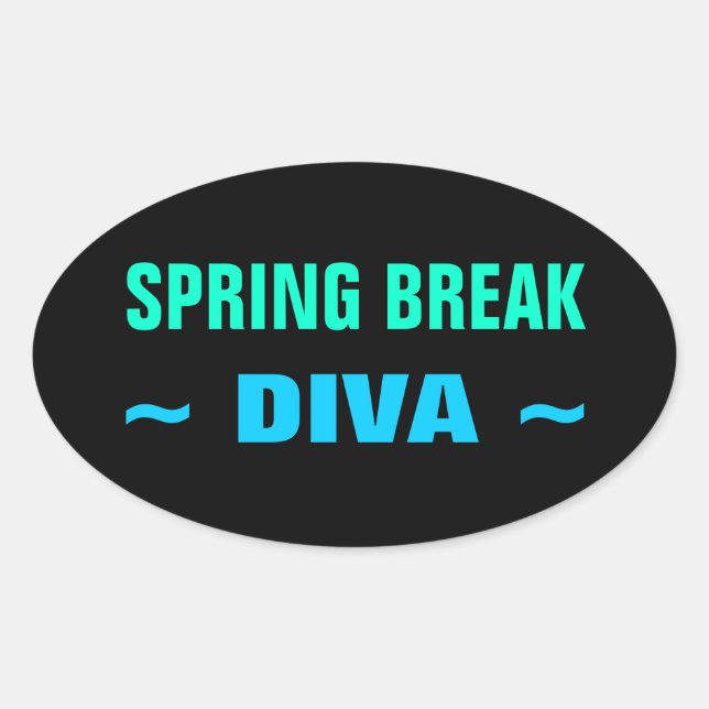Adesivos SPRING BREAK DIVA (4, oval) (Frente)
