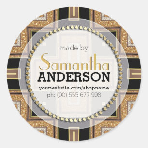 Adesivos Squazo ArtDeco Dourado Preto Feitos Por E