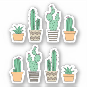 Adesivos succultos do Cactus cactos