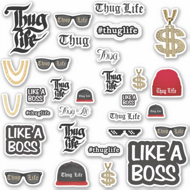 Adesivos Thug Life sem direitos autorais (Frente)