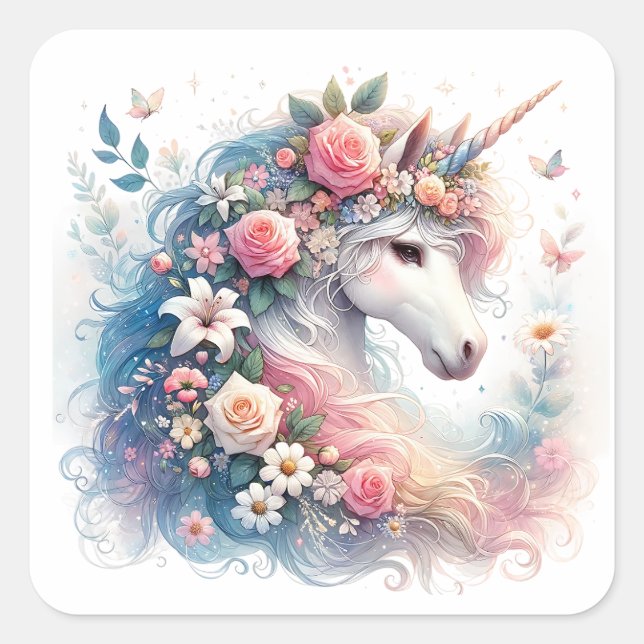 Adesivos Unicorn de Aquarela (Frente)