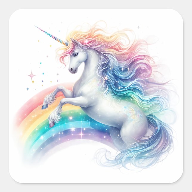 Adesivos Unicorn de Aquarela (Frente)