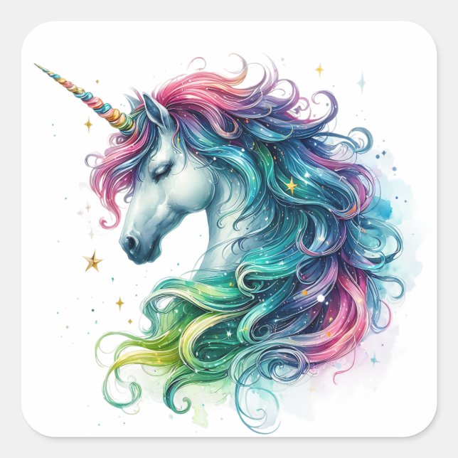 Adesivos Unicorn de Aquarela (Frente)