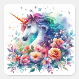 Adesivos Unicorn de Aquarela