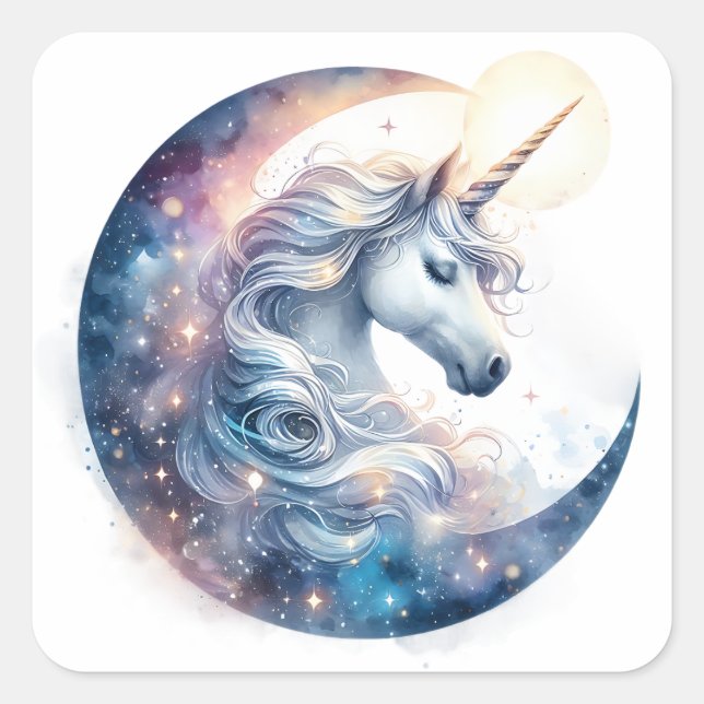 Adesivos Unicorn de Aquarela (Frente)