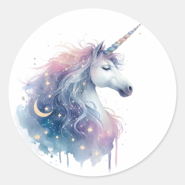 Adesivos Unicorn de Aquarela (Frente)