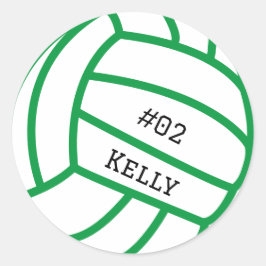 Adesivos verdes personalizados de voleibol