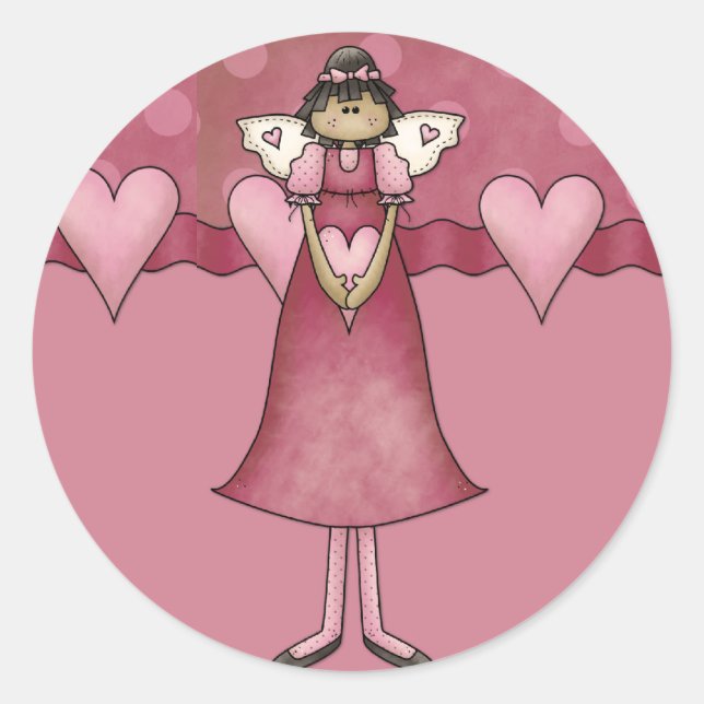 Adesivos Whimiscal: Design do Coração Anjo (Frente)