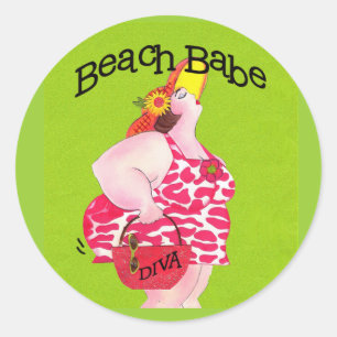 Adesivos "Whimsical Beach Babe"