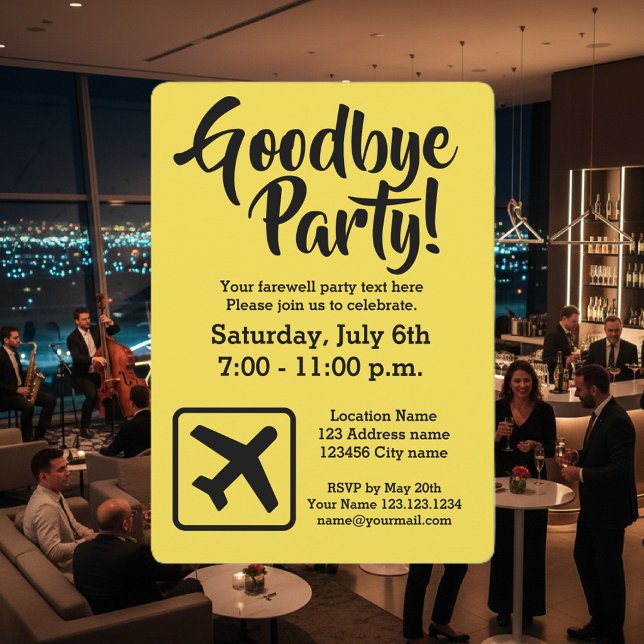 Adeus, adeus, convites de festas desaparecidos (goodbye party invitation template)