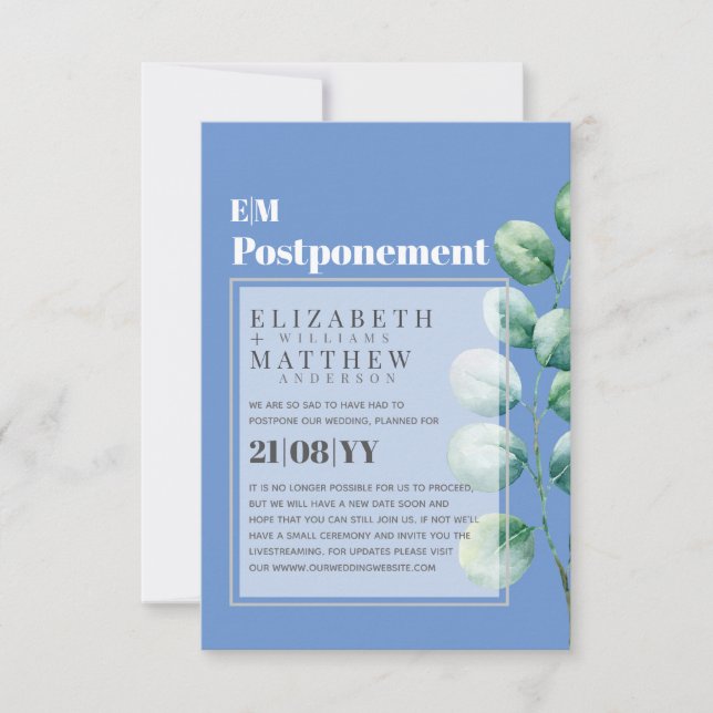 Adiamento da Mudança de Planos Eucalyptus Greenery (Frente)