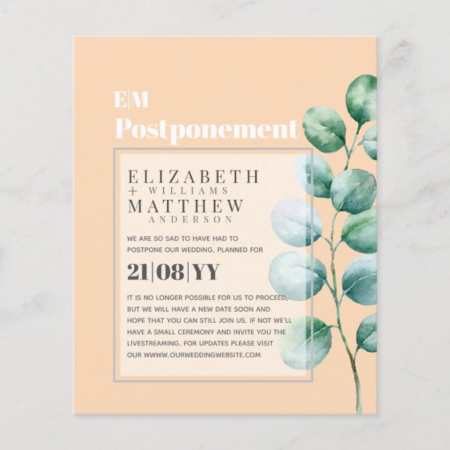 Adiamento da Mudança de Planos Eucalyptus Greenery (Frente)