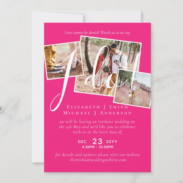 Adiamento de Casamento Alteração da Recepção de Da (Frente)