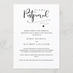 Adiamento de Casamento, Anúncio Simples Moderno