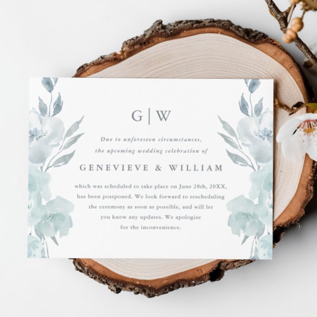 Adiamento de Casamento de Foto Floral Azul bonito (Criador carregado)