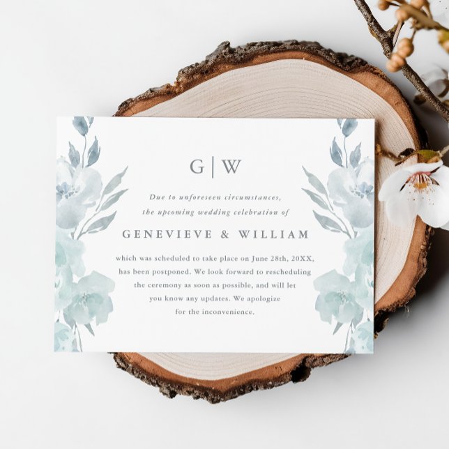 Adiamento do Casamento Floral Azul bonito (Criador carregado)