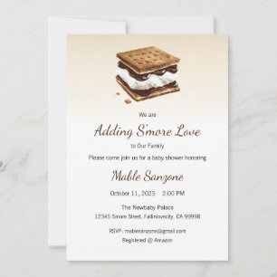 Adicionando convite ao amor S'more, Chá de fraldas
