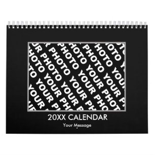 Adicionar 14 Fotos Calendário Preto