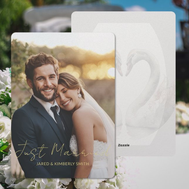 Adicionar Cartão de Anúncio de Casamento de Foto (Add Photo Wedding Announcement Card (front and back))