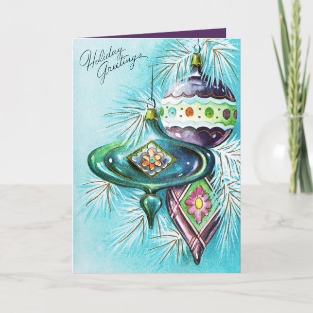 adicionar cartão de natal das lâmpadas de retro Vi (Frente)