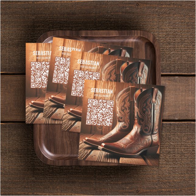 Adicionar Cartão de visita de Código QR Magnético  (Add Photo Western Magnetic QR Code Business Card (multiple shown))