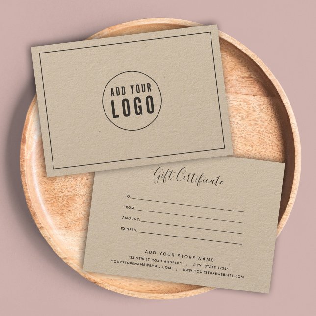 Adicionar Certificado de Presente de Cinza de Logo (Criador carregado)