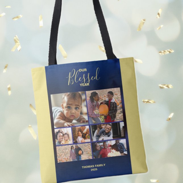 Adicionar Fotos Abençoadas no Ano Foto Tote Bag (Add Photos Blessed Year Photo Tote Bag)