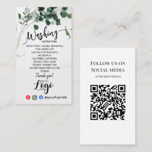 ADICIONAR instruções de lavagem do LOGOTIPO CARTÃO