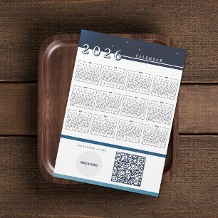 Adicionar logotipo 2026 Calendário QR Código Magné
