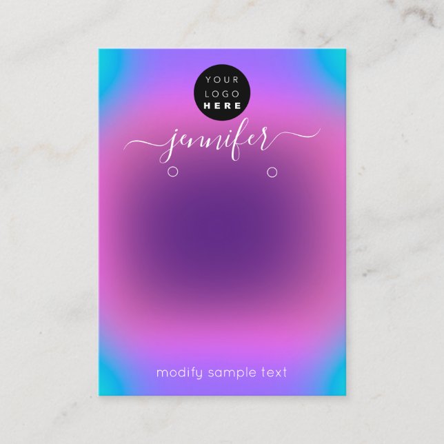 Adicionar logotipo Cartão de joalharia feito à mão (Frente)