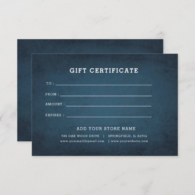 Adicionar logotipo Certificado de presente comerci (Frente/Verso)