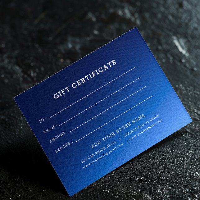 Adicionar logotipo Certificado de presente comerci ( Business Gift Certificate With Logo)