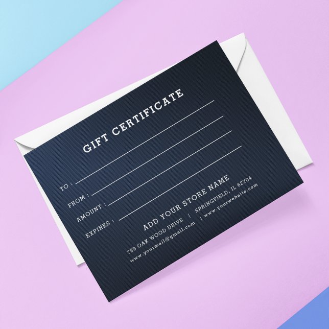 Adicionar logotipo Certificado de presente comerci ( Business Gift Certificate With Logo)