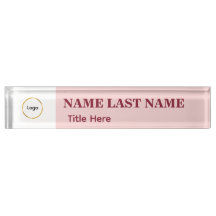 Adicionar logotipo Simples Rosa Corado Nome Título