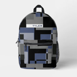 Adicionar Nome Azul E Cinza Homens Mínimos Moderno