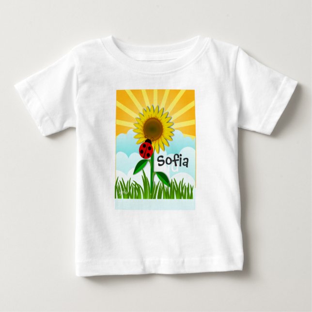 Adicionar Nome do Bebê à Camisa Sol e Girassol (Frente)