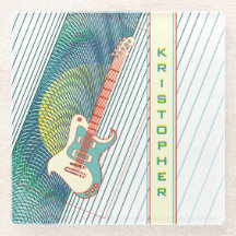 Adicionar Nome Legal Branca Moderna e Violão Elétr