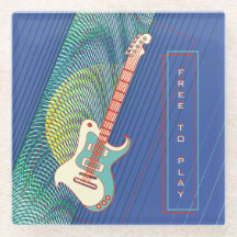 Adicionar Nome Legal Teal Moderno e Violão Elétric